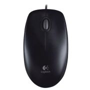 Мышь проводная LOGITECH B100, USB, 2 кнопки + 1 колесо-кнопка, оптическая, черная