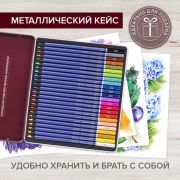 Карандаши акварельные 24 цв «Brauberg» ART PREMIERE, грифель 4мм, металлический пенал 18153