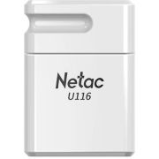 Флеш-диск 16 GB NETAC U116, USB 2.0, белый, NT03U116N-016G-20WH