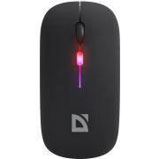 Мышь беспроводная DEFENDER Coda MB-261, 2.4 ГГц+BT, радужная, 3 кнопки + 1 колесо, 300 мАч, черная, 52261