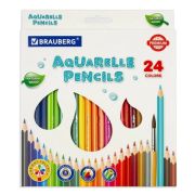 Карандаши акварельные 24 цв «Brauberg» PREMIUM AQUARELLE, натуральное дерево, 181673
