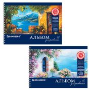 Альбом  40 л., А4, спираль, Brauberg «Пейзаж с цветами» 103730