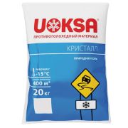 Реагент противогололёдный 20 кг UOKSA «Кристалл», до -15°C, природная соль, мешок