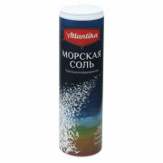 Соль пищевая 250 г, «Морская» мелкая, йодированная, пластиковая туба с дозатором, АТЛАНТИКА