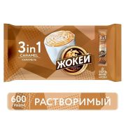 Кофе растворимый порционный ЖОКЕЙ «3 в 1 Карамель», КОМПЛЕКТ 50 пакетиков по 12 г, 1302-08-2