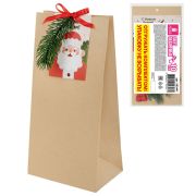 Пакет подарочный НАБОР 10 шт. новогодний, 12х8х24 см, «Magic gift», открытки, крафт, ЗОЛОТАЯ СКАЗКА, 592441