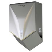 Сушилка для рук ВЫСОКОСКОРОСТНАЯ SONNEN HSD-A1011, 1000 Вт, 90м/с, IPX4, пластик, серебристая, 701867