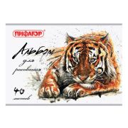 Альбом  40 л., А4, скрепка «ПИФАГОР» Дикая природа, 105086