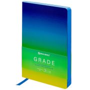 Ежедневник А5 «Brauberg» GRADE под кожу, 136л, синий-зелёный, 114460
