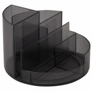 Подставка-органайзер «BRAUBERG» ROUND, 6 отделений, 130х130х90 мм, тонированная серая, 238101