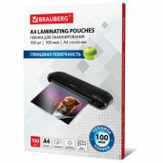 Пленка д/ламинир-я формата А4, 100 шт, 100 мкм «Brauberg» 530801