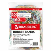Резинки для денег, 200 г «Brauberg» цветные, арт.440037