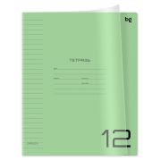 Тетрадь 12л., линия BG «UniTone. Green», пласт. прозрачная обложка, зеленая, 12442