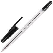 Ручка шариковая «Brauberg» Line, черная, прозрачный корпус, 1,0 мм, 141098