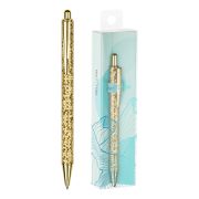 Ручка подарочная шариковая Mechu Gold Shimmer, корп.золотой, узел 1мм, линия 0,5мм,синяя, 89904