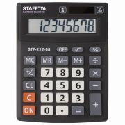 Калькулятор «STAFF» PLUS STF-222, 8 разрядов, 138x103мм, двойн.питание, 250418