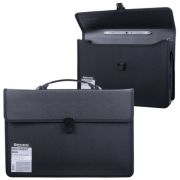 Портфель 2 отделф «Brauberg» пластиковый, черный, под дерево, А4, 221387