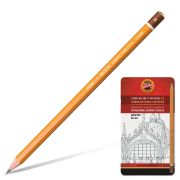 Набор карандашей ч/г Koh-I-Noor «1500 Graphic» 12шт., 5B-5H, заточен., метал. пенал
