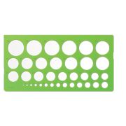 Трафарет окружностей СТАММ 1-36мм, пластиковый, зеленый
