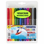 Фломастеры Centropen «Colour World», 12цв., трехгранные, смываемые, блистер