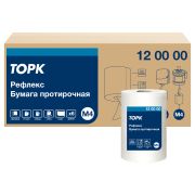 Протирочная бумага в рулонах Торк «Reflex»(M4) ЦВ, 1-слойная, 270м/рул., белый