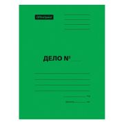 Скоросшиватель OfficeSpace «Дело», картон мелованный, 300г/м2, зеленый, пробитый, до 200л.