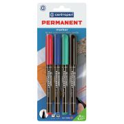 Набор перманентных маркеров Centropen «2846» 04цв., пулевидный, 1,0мм, блистер