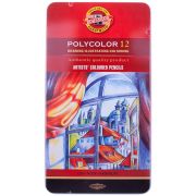 Карандаши цветные художественные Koh-I-Noor «Polycolor», 12цв., заточен., метал. пенал (ПОД ЗАКАЗ)