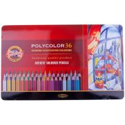 Карандаши цветные художественные Koh-I-Noor «Polycolor», 36цв., заточен., метал. пенал (ПОД ЗАКАЗ)