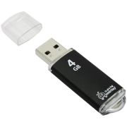 Память Smart Buy «V-Cut»  4GB, USB 2.0 Flash Drive, черный (металл. корпус )