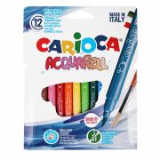 Фломастеры акварельные с кистевым пишущим узлом Carioca «Acquarell», 12цв., смываемые, картон, евро