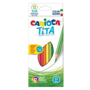Карандаши цветные пластиковые Carioca «Tita», 12цв., заточен., картон, европодвес