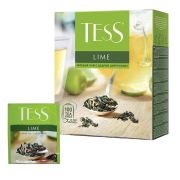 Чай Tess «Lime», зеленый с цедрой цитрусовых, 100 фольг. пакетиков по 1,5г