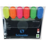 Набор текстовыделителей Schneider «Job» 06цв., 1-5мм, прозрачный чехол/картонная упаковка