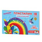 Пластилин классический ЮНЛАНДИЯ «ЮНЫЙ ВОЛШЕБНИК», 18 цветов, 360 г, СО СТЕКОМ, ВЫСШЕЕ КАЧЕСТВО, 104819