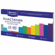 Пластилин классический BRAUBERG «АКАДЕМИЯ КЛАССИЧЕСКАЯ», 24 цвета, 480 г, СТЕК, ВЫСШЕЕ КАЧЕСТВО, 106424
