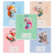 Тетради ДЭК 12 л., КОМПЛЕКТ 10 шт., BRAUBERG, клетка, обложка картон, «FUNNY ANIMALS», 107316