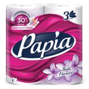 Бумага туалетная Papia «Балийский Цветок», 3-слойная, 4шт., ароматизир., тиснение, белая
