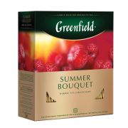 Чай Greenfield «Summer Bouquet», травяной аром. малина, шиповник, яблоко, 100 пакетиков по 2г