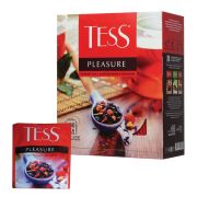 Чай Tess «Pleasure», черный, тропич. фрукты, лепестки цветов, шиповник, яблоко, 100 фольг. пакетиков по 1,5г