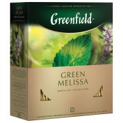 Чай Greenfield «Green Melissa», зеленый, 100 фольг. пакетиков по 1,5г.