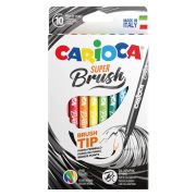 Фломастеры с кистевым пишущим узлом Carioca «Super Brush», 10цв., смываемые, картон, европодвес