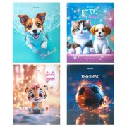 Дневник 1-4 класс 48 л., твердый, BRAUBERG, глянцевая ламинация, с подсказом, «МИКС», 107587