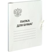 Папка для бумаг с завязками OfficeSpace, Герб России, картон немелованный, 300г/м2, белый, до 200л.
