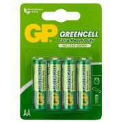 Батарейка GP Greencell AA (R6) 15S солевая, BL4