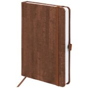 Ежедневник недатированный А5 (138x213 мм) BRAUBERG «Wood», кожзам, резинка, 136 л., коричневый, 111676