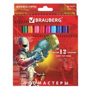 Фломастеры 12 цв, «Brauberg» Star Patrol, арт.150544