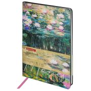 Блокнот А5 (143x210 мм), BRAUBERG VISTA «Claude Monet», под кожу, гибкий, срез фольга, 80 л., 112058