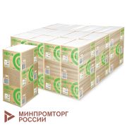 Полотенца бумажные 250 шт. FOCUS (Система H2) Eco, 1-слойные, белые, КОМПЛЕКТ 12 пачек, 24х21,5, Z-сложение, 5083814/5069958