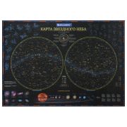 Карта «Звездное небо и планеты» 101х69 см, с ламинацией, интерактивная, европодвес, BRAUBERG, 112370